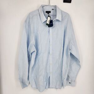 Jack Maverick Men's XXL Light Blue Textured Poplin Shirt NWT